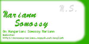 mariann somossy business card